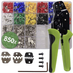 Quadrios - 22T014 22T014 Set d'outils de sertissage pour embouts de câble, pour cosses Faston, pour connecterus solaires