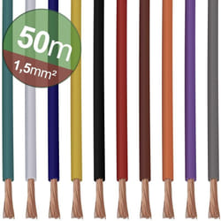 22CW007 Fil de câblage 1 x 1.5 mm² blanc, bleu, marron, orange, vert, jaune, gris, violet, noir, rouge 1 set X571702 - Quadrios