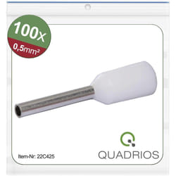 22C425 Embout simple d'extrémité de câble 0.5 mm² partiellement isolé blanc 1 set X572132 - Quadrios