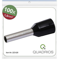 22C428 Embout simple d'extrémité de câble 1.5 mm² partiellement isolé noir 1 set X572162 - Quadrios