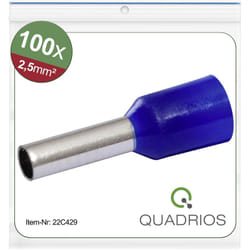22C429 Embout simple d'extrémité de câble 2.5 mm² partiellement isolé bleu 1 set X572102 - Quadrios