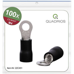 Quadrios 22C451 Cosse à oeillet Section max.=4.0 mm² Ø du trou=4.3 mm partiellement isolé noir 1 set