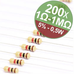 Quadrios - 22P104 22P104 Jeu de résistances à couche carbone sortie axiale 0.5 w 5 % 1 set