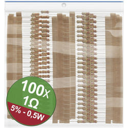 Quadrios - 22P107 22P107 Jeu de résistances à couche carbone 1 ω sortie axiale 0.5 w 5 % 1 set X571302