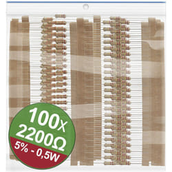 Quadrios - 22P117 22P117 Jeu de résistances à couche carbone 2.2 kΩ sortie axiale 0.5 w 5 % 1 set X571802