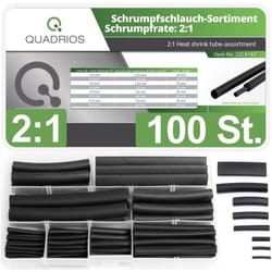 Quadrios - 22CA167 Assortiment de gaines thermorétractables noir Taux de retreint:2:1 1 set X573532