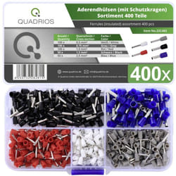 22C482 Assortiment d'embouts simples 0.5 mm², 0.75 mm², 1 mm², 2.5 mm² partiellement isolé 400 pc(s) - Quadrios