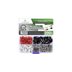 Quadrios - 22C483 Assortiment d'embouts simples 0.5 mm², 0.75 mm², 1.0 mm², 1.5 mm² partiellement isolé 200 pc(s)