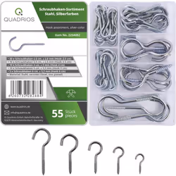 Informations techniques Matériau : acier Mesures : l x d x D x x Propriété du matériau : galvanisé Assortiment de crochets à  ...
