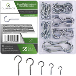 22SA052 Assortiment de crochets à vis argent 55 pièces 55 pc(s) - Quadrios