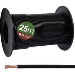 23CW025 Conducteur individuel 0.5 mm² noir 25 m - Quadrios