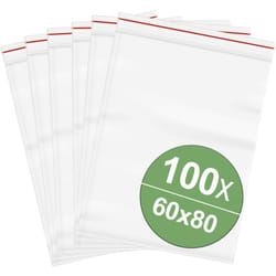 Quadrios - Sachet à fermeture pression sans bande d'inscription (l x h) 60 mm x 80 mm transparent Polyéthylène C478272