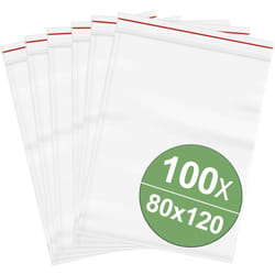 Quadrios - Sachet à fermeture pression sans bande d'inscription (l x h) 80 mm x 120 mm transparent Polyéthylène C478252
