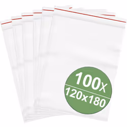 enquête Sac Zip refermable en matériau PE robuste de 0,05 mm pour une large gamme d'applications - SET de rangement de 100 pi ...