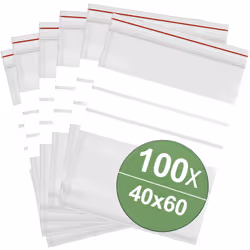 enquête Sac Zip refermable en matériau PE robuste de 0,05 mm pour une large gamme d'applications - SET de rangement de 100 pi ...