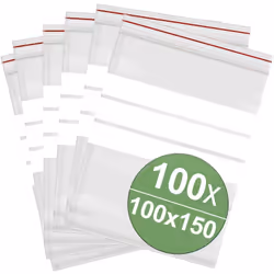 enquête Sac Zip refermable en matériau PE robuste de 0,05 mm pour une large gamme d'applications - SET de rangement de 100 pi ...