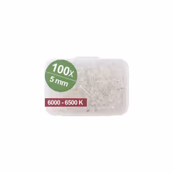 Diodes électroluminescentes blanches et froides de haute qualité 5 mm · Luminosité 14000 mcd, angle de rayonnement 30° · Lent ...