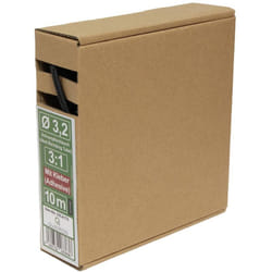 Quadrios - 23CA174 Gaine thermorétractable avec colle noir 3.2 mm Taux de retreint:3:1 10 m