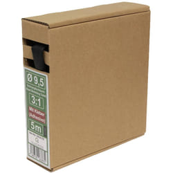 Quadrios 23CA178 Gaine thermorétractable avec colle noir 9.5 mm Taux de retreint:3:1 5 m