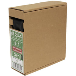 Quadrios - 23CA182 Gaine thermorétractable avec colle noir 25.4 mm Taux de retreint:3:1 5 m