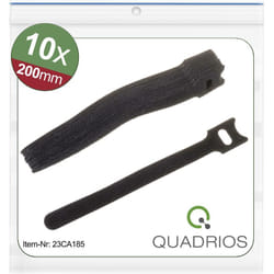 Quadrios - 23CA185 Collier de serrage auto-agrippant pour grouper partie velours et partie agrippante (l x l) 200 mm x 12 mm noir 10 pc(s) V908443