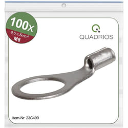Quadrios - 23C499 Cosse à oeillet Section max.=1.5 mm² ø du trou=8.5 mm non isolé 100 pc(s)