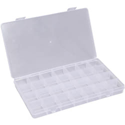 Quadrios 23SA090 Mallette de rangement (L x l x H) 22.6 x 13.4 x 2.2 cm Nombre de compartiments: 28 séparations fixes Contenu 1 pc(s) V906113