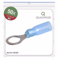 Quadrios 23C524 Cosse à oeillet Section max.=2.5 mm² Ø du trou=8.5 mm partiellement isolé bleu 50 pc(s)