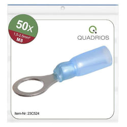 Quadrios 23C524 Cosse à oeillet Section max.=2.5 mm² Ø du trou=8.5 mm partiellement isolé bleu 50 pc(s)