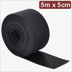 Quadrios - 24CA310 Bande auto-agrippante pour grouper partie velours et partie agrippante (l x l) 5 m x 5 cm noir 5 m