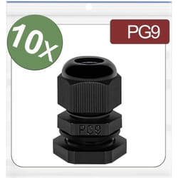 24CA379 Presse-étoupe PG9 Polyamide noir 10 pc(s) - Quadrios