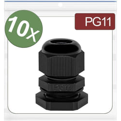 24CA380 Presse-étoupe PG11 Polyamide noir 10 pc(s) - Quadrios