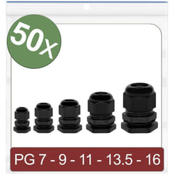 Quadrios - 24CA388 Presse-étoupe PG7, PG9, PG11, PG13.5, PG16 Polyamide noir 50 pc(s)