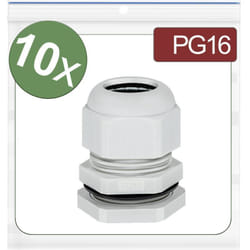 24CA395 Presse-étoupe PG16 Polyamide gris 10 pc(s) - Quadrios