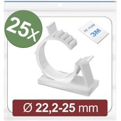 24CA449 Embase de fixation autocollant 24CA449 Plage de ø du faisceau 22.2 à 25 mm blanc 25 pc(s) - Quadrios
