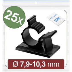 Quadrios 24CA450 Embase de fixation autocollant 24CA450 Plage de Ø du faisceau 7.9 à 10.3 mm noir 25 pc(s) Y859153