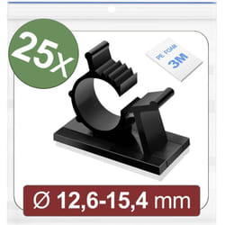 Quadrios - 24CA452 Embase de fixation autocollant 24CA452 Plage de ø du faisceau 12.6 à 15.4 mm noir 25 pc(s)