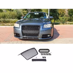 Calandre Grille Noir Brillant Nid Abeille Pour Audi A3 8P Sportback S-Line 05-08