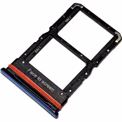 Tiroir Carte SIM et Support Mémoire micro-SD pour Xiaomi Mi 10 Lite 5G Piece de Remplacement Original Bleu