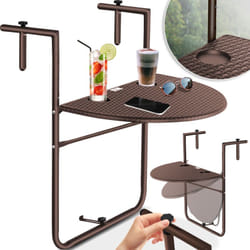 Table de balcon suspendue rabattable Table de balcon à suspendre Table de balcon suspendue réglable en hauteur sur 3 positions Table pliante Rampe de