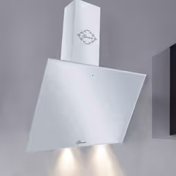 Gurari hotte Murale GCH 286 WH 6 Prime avec Tuyau dévacuation hotte de Cuisine avec télécommande Verre Blanc EEK A