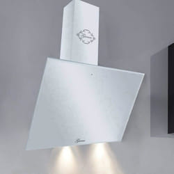 Gurari hotte Murale GCH 286 WH 6 Prime avec Tuyau dévacuation hotte de Cuisine avec télécommande Verre Blanc EEK A