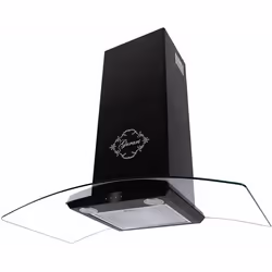 GURARI Hotte murale GCH T 465 60 BL PRIME hotte aspirante 60 cm noir verre incurvé puissance daspiratio