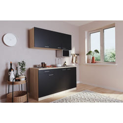 Cuisine Mini-cuisine Single chêne noir sans réfrigérateur Luis 150 cm Respekta