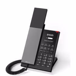 Snom HD350W, Téléphone IP, Noir, Combiné filaire, Sur bureau/mural, Anti-bactérien, Gigabit Ethernet