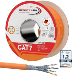 RedStar24 Câble de Réseau CAT 7 100m - Câble Ethernet CAT7 Gigabit S/FTPConducteurs en Cuivre PurCâble dinstallation sans halo