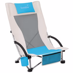 Chaise de Plage Pliable - Skandika Beach - Chaise de Camping Pliante Confortable - Max. 136 kg - Sac de Transport - Beige