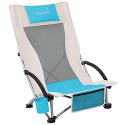 Chaise de Plage Pliable - Skandika Beach - Chaise de Camping Pliante Confortable - Max. 136 kg - Sac de Transport - Beige