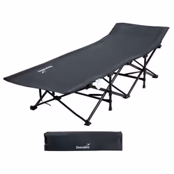 Lit de Camp lit dappoint Camping Pliant pliable - Skandika Erola - 190 x 68 cm - jusquà 150 kg - Sac de transport - Gris fonc ...