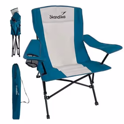 Chaise de camping pliante - Skandika Kolari - avec porte-gobelet sac de transport et larges accoudoirs  Chaise de pêcheur pli ...